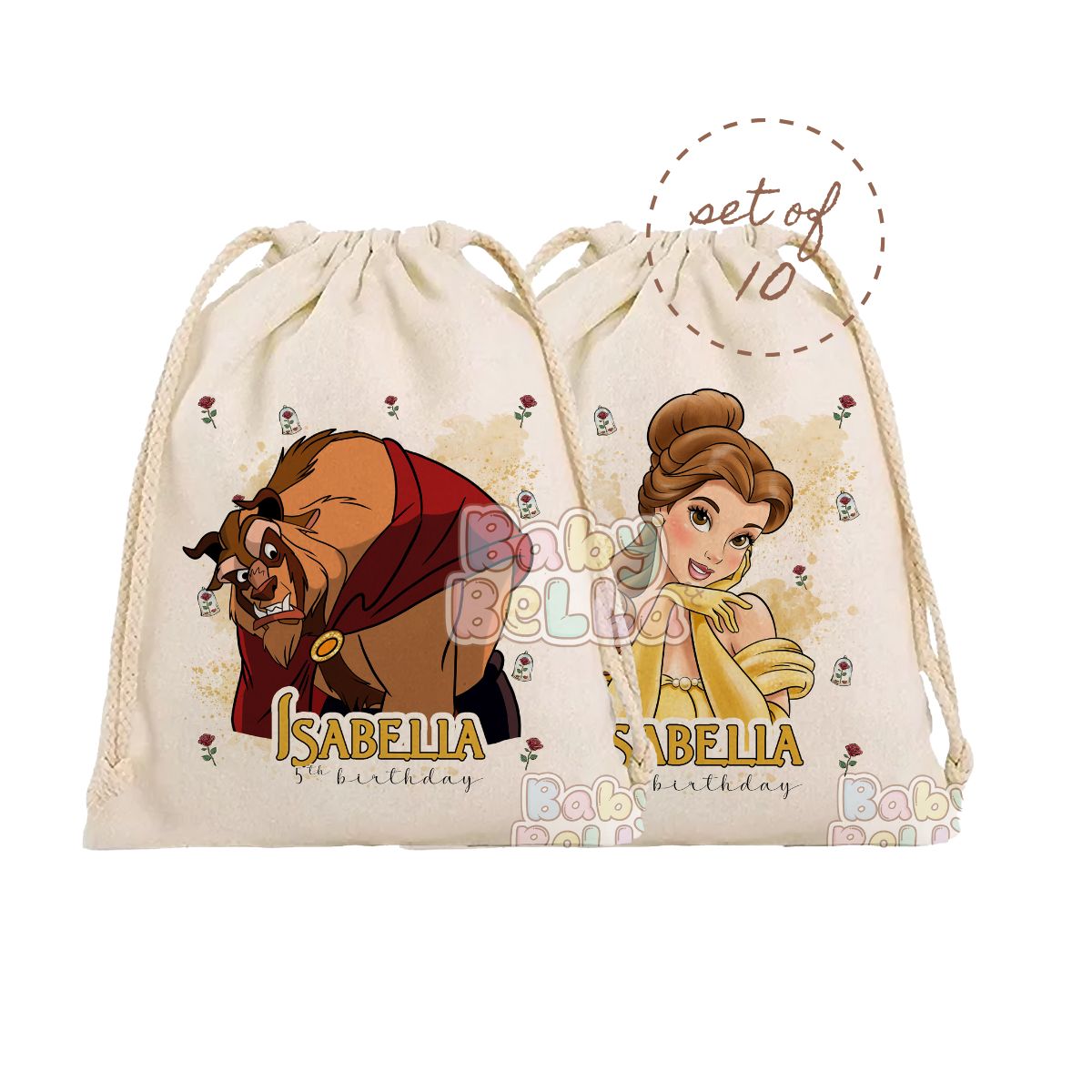 Enchanted Rose Party Favor Bag - Personalized Fairytale Goodie Bag, Kids Birthday Supplies, Custom Princess Favor Bag (Copy)