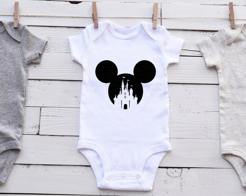 Mickey characters onesie, Mickey onesie, castle, Mickey Mouse Character onesie, Minnie Mouse Character svg, Disney characters