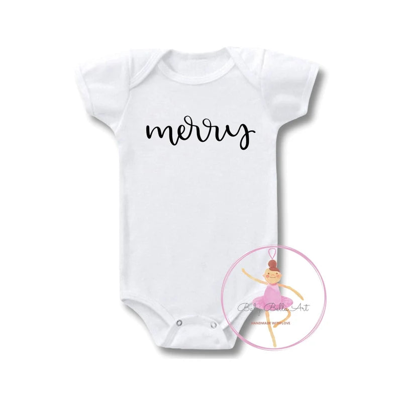 Christmas Onesie - Merry Onesie - Merry Christmas 2022 - Christmas Outfit - Merry Christmas Baby - Baby First Christmas Onesie